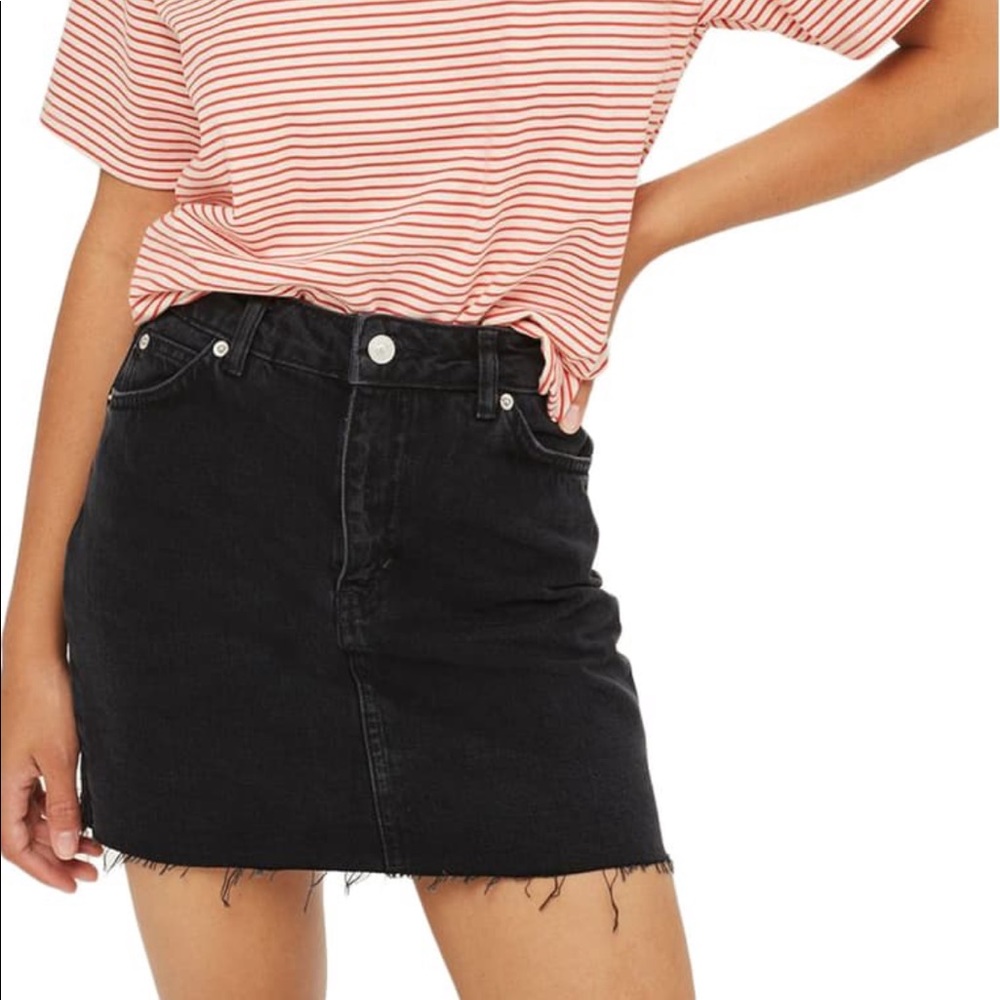 topshop high waisted black skirt